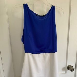 Blue and white dress